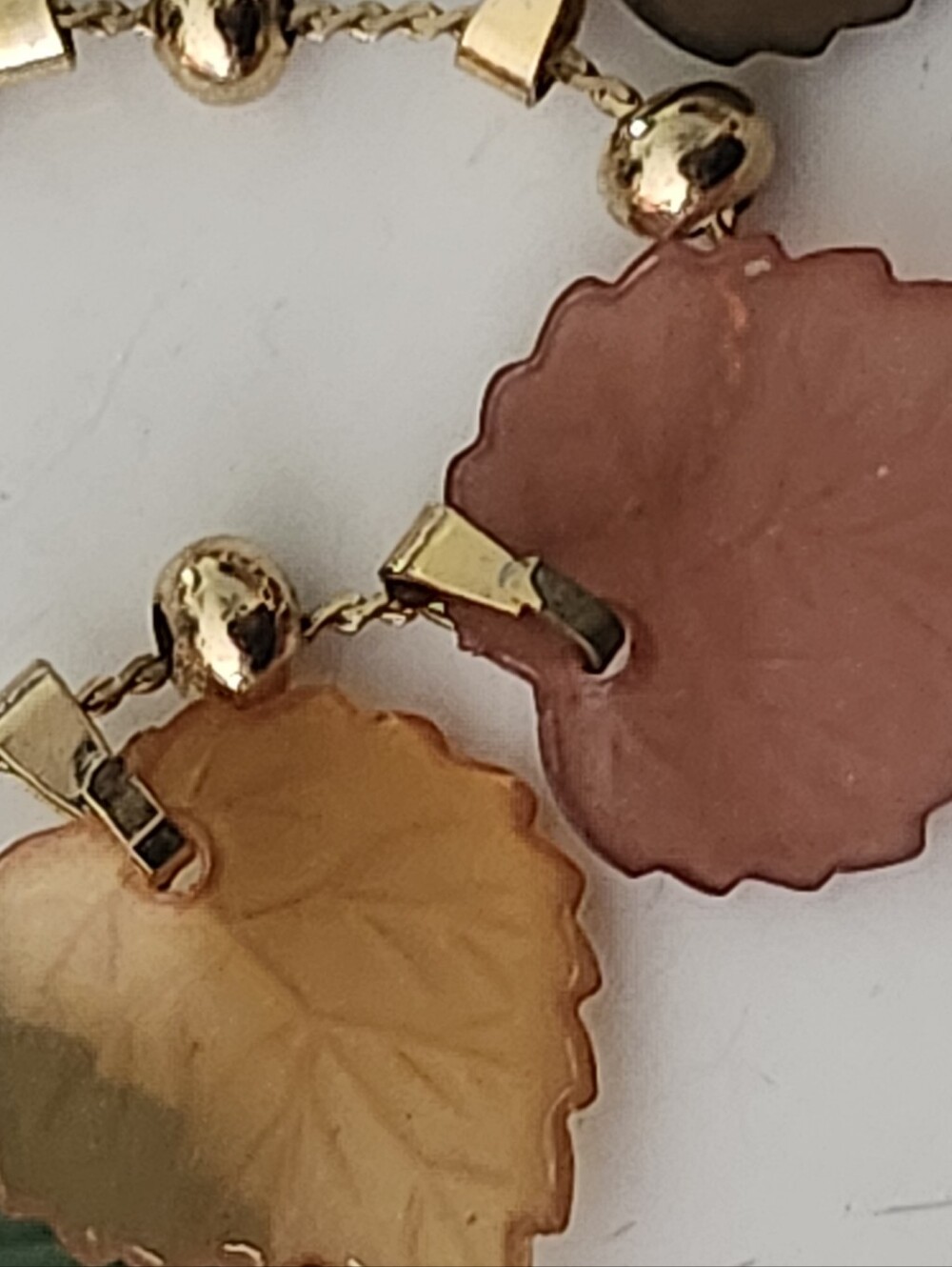 12k Gold Filled Multicolor Leaf Pendant Necklace - Picture 8 of 13